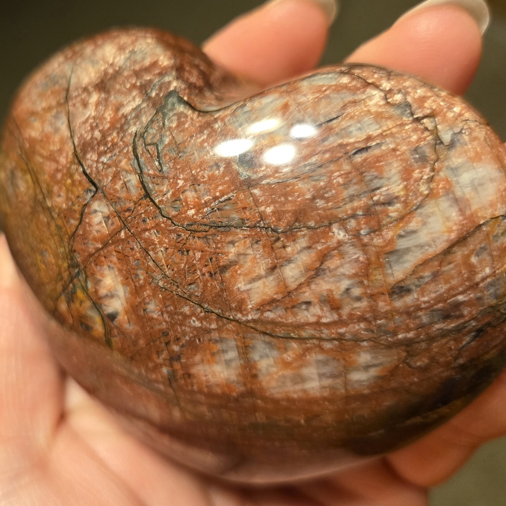 Fire Moonstone Heart - Picture 10 of 12